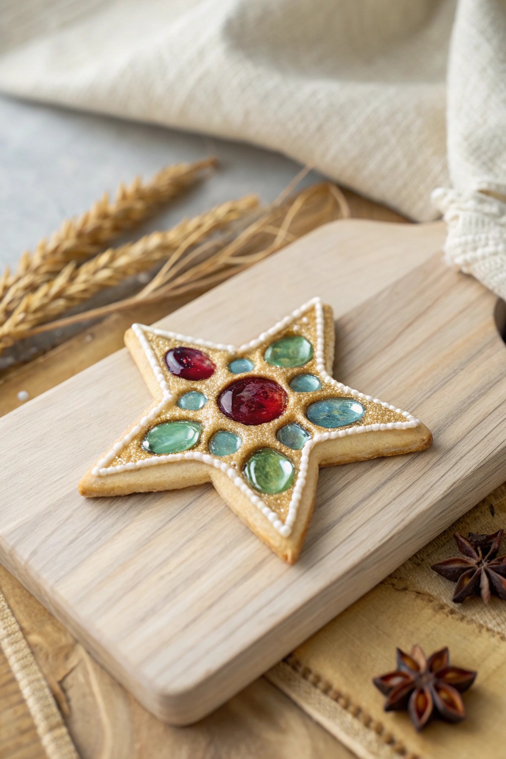 A radiant stained glass cookie—simple, stunning, and made to shine.