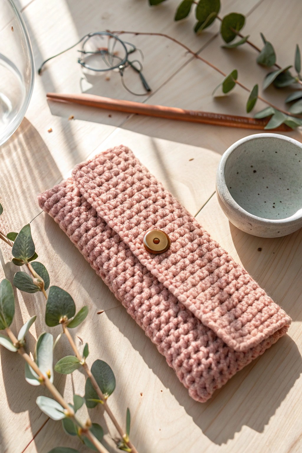 Chic crochet glasses case — handcrafted beauty meets everyday practicality.