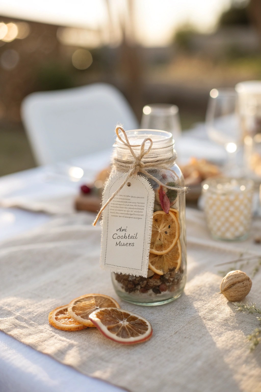 Chic cocktail kit in a mason jar—crafted for stylish celebrations.