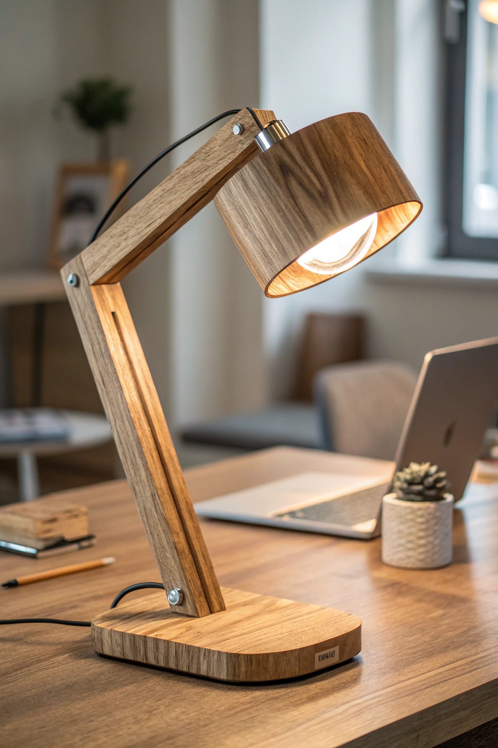 Elevate your workspace with the natural beauty of layered lighting.