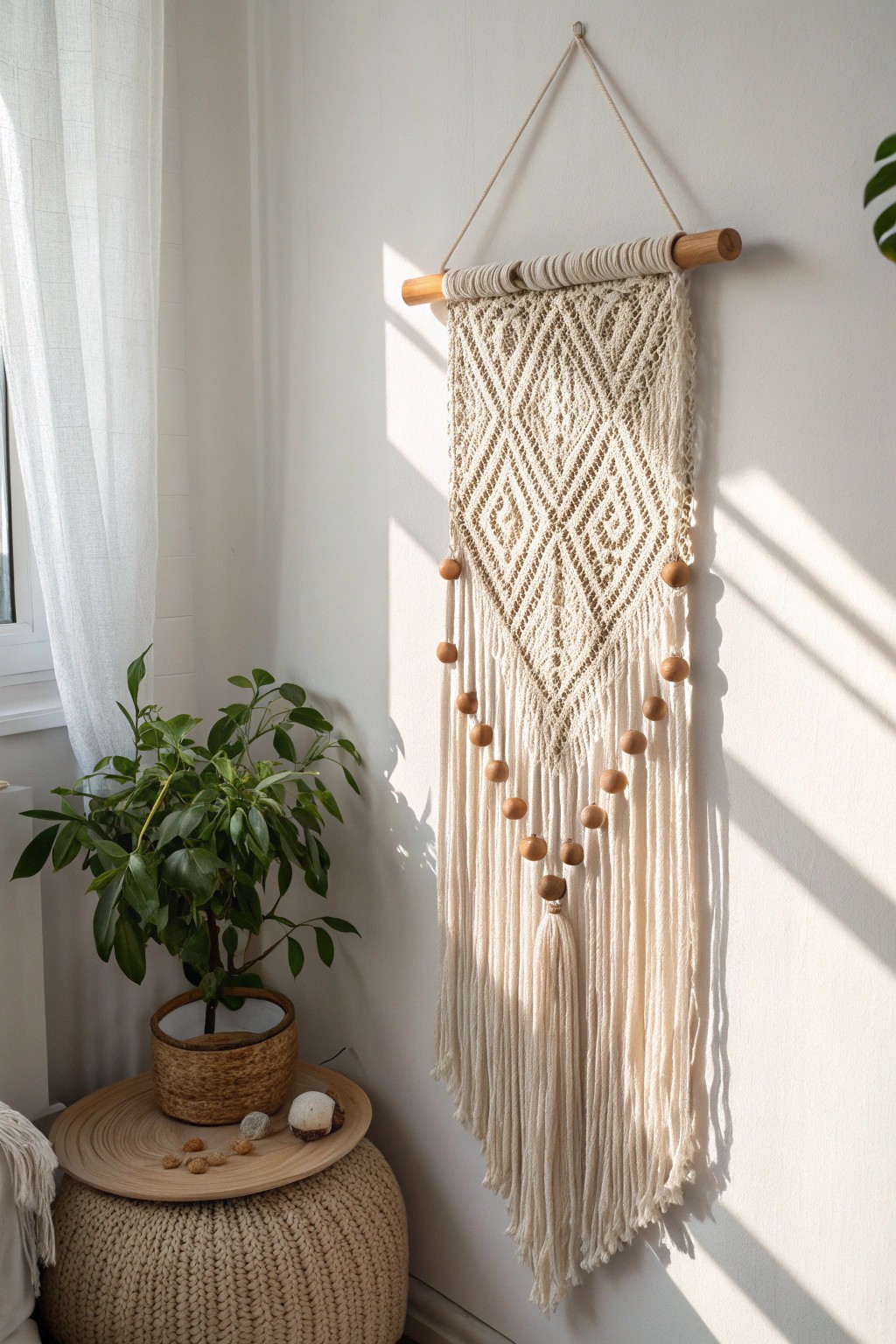 Showcase your creativity—let your DIY macramé become the heart of your bedroom decor.