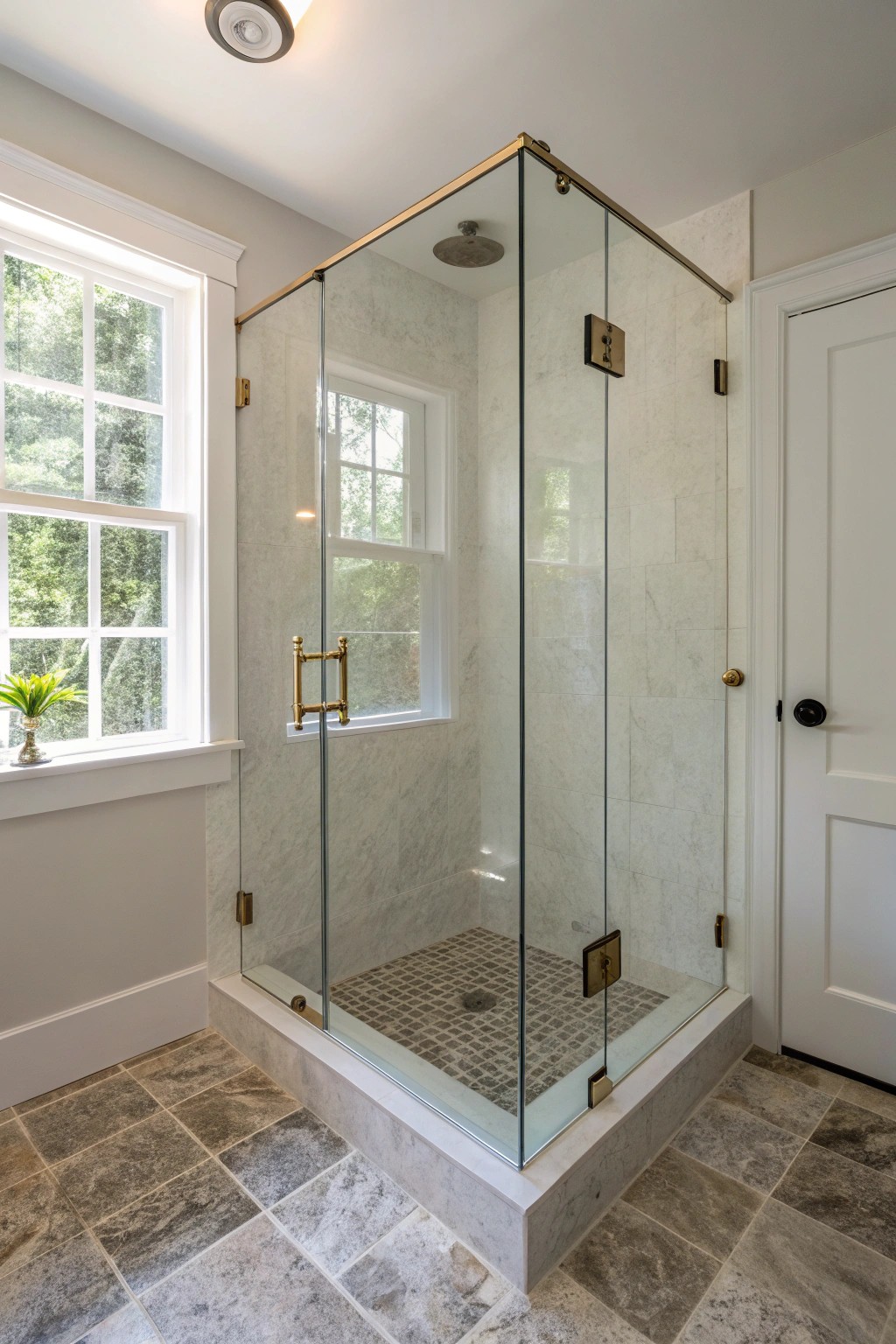 Let your bathroom breathe—embrace simplicity with a stunning glass partition.