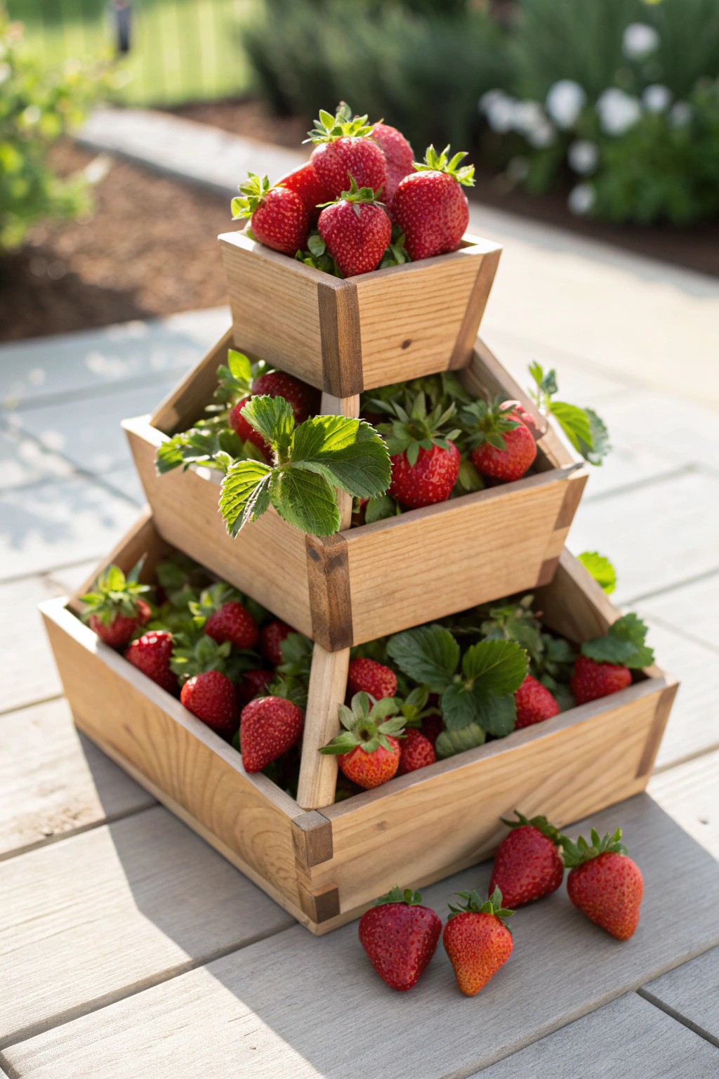 Elevate your strawberries with a stunning DIY pyramid planter.