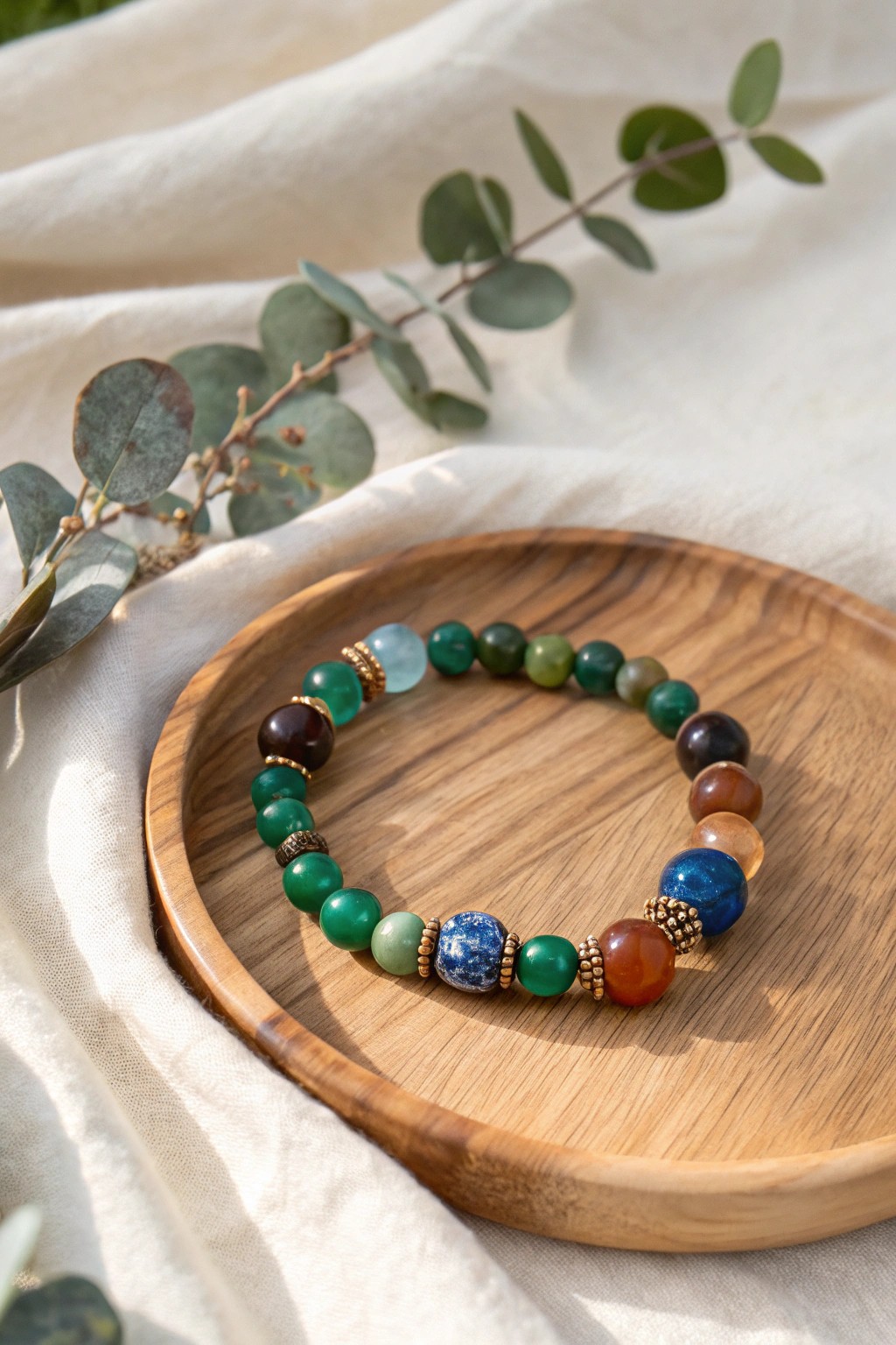 Bold, vintage glass beads—upcycled into a one-of-a-kind minimalist statement.
