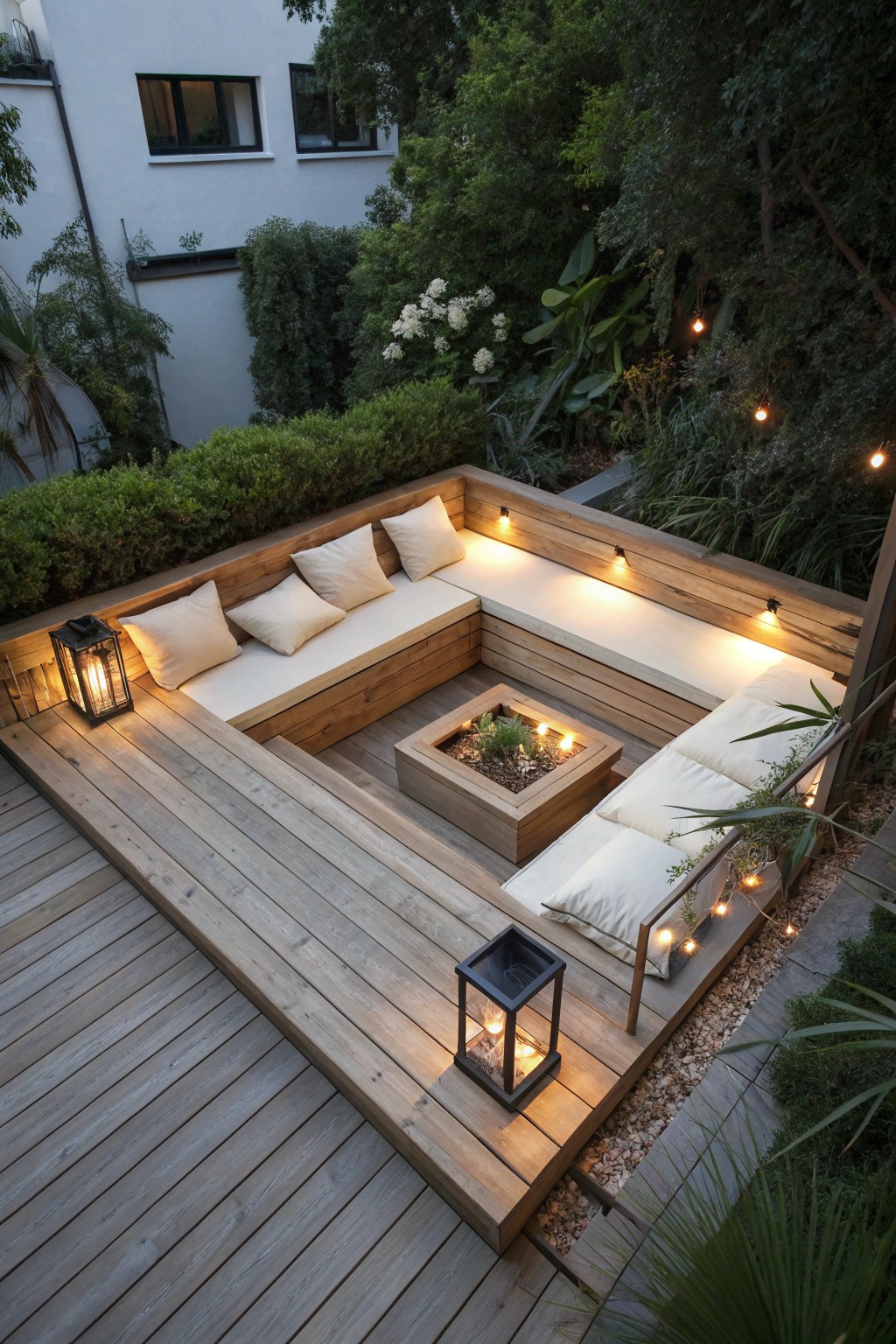Simplicity meets comfort: a sunken lounge oasis for cozy evenings.