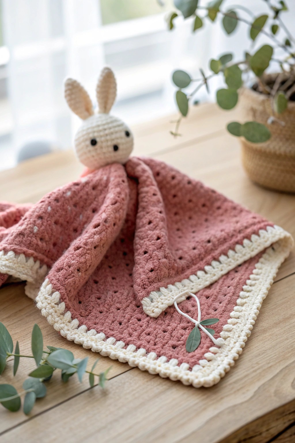 A cozy crochet mini lovey—crafted with love, perfect for little hands.