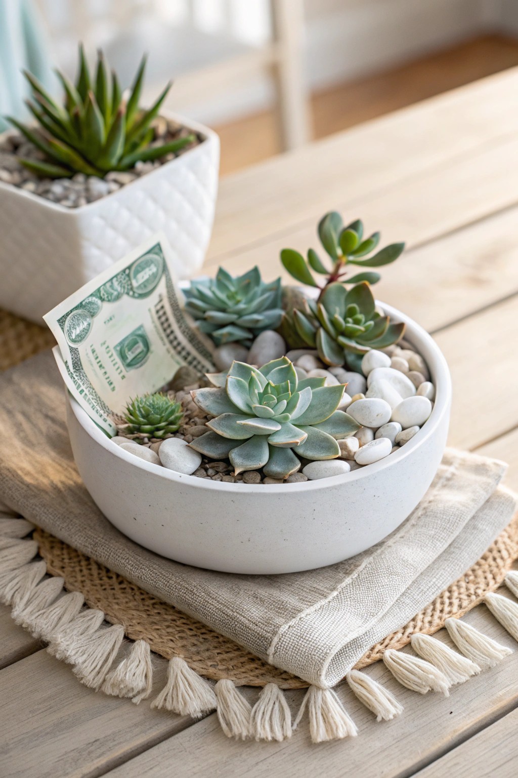 Crafted beauty: A money succulent garden for the plant lover with a flair for the unique.