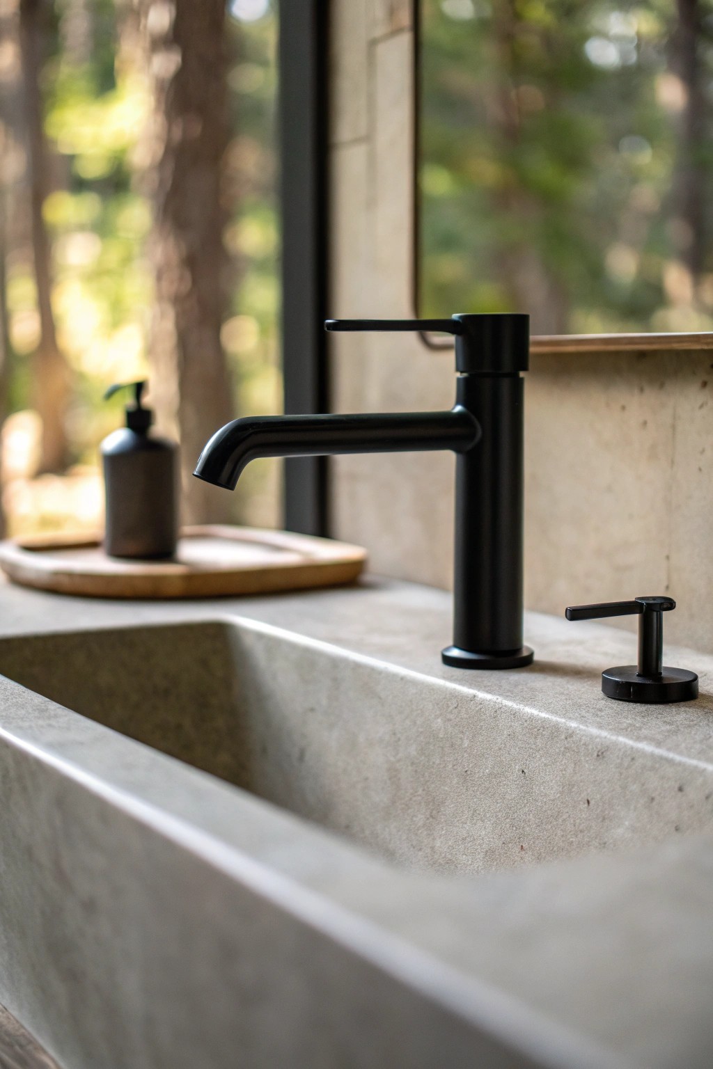 Matte black hardware: the subtle statement piece every moody bathroom needs.