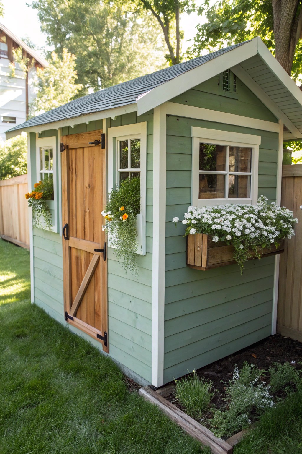 Transform your shed into a charming backyard centerpiece with a simple makeover.