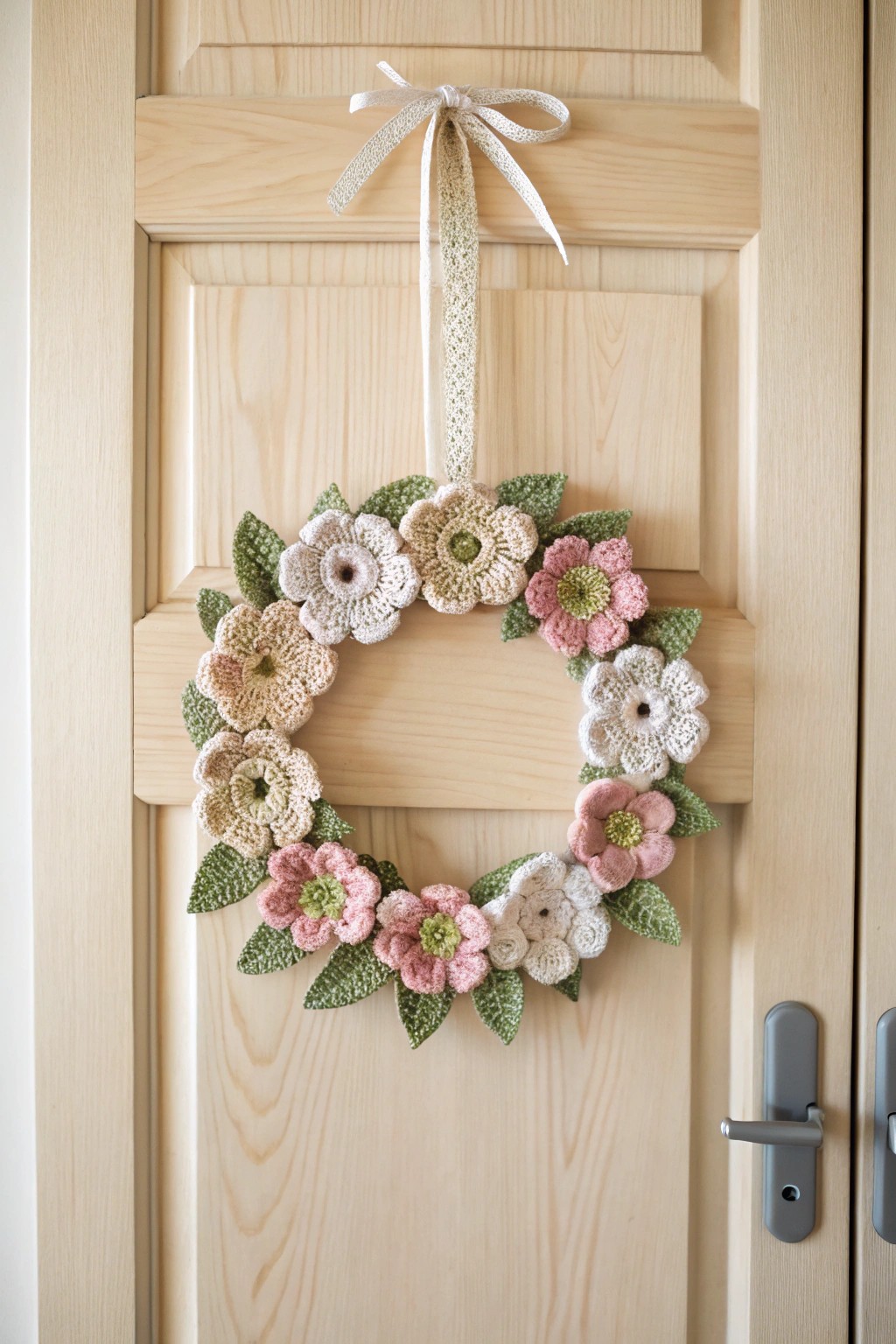 Welcome each season with a beautiful, handcrafted crochet wreath.