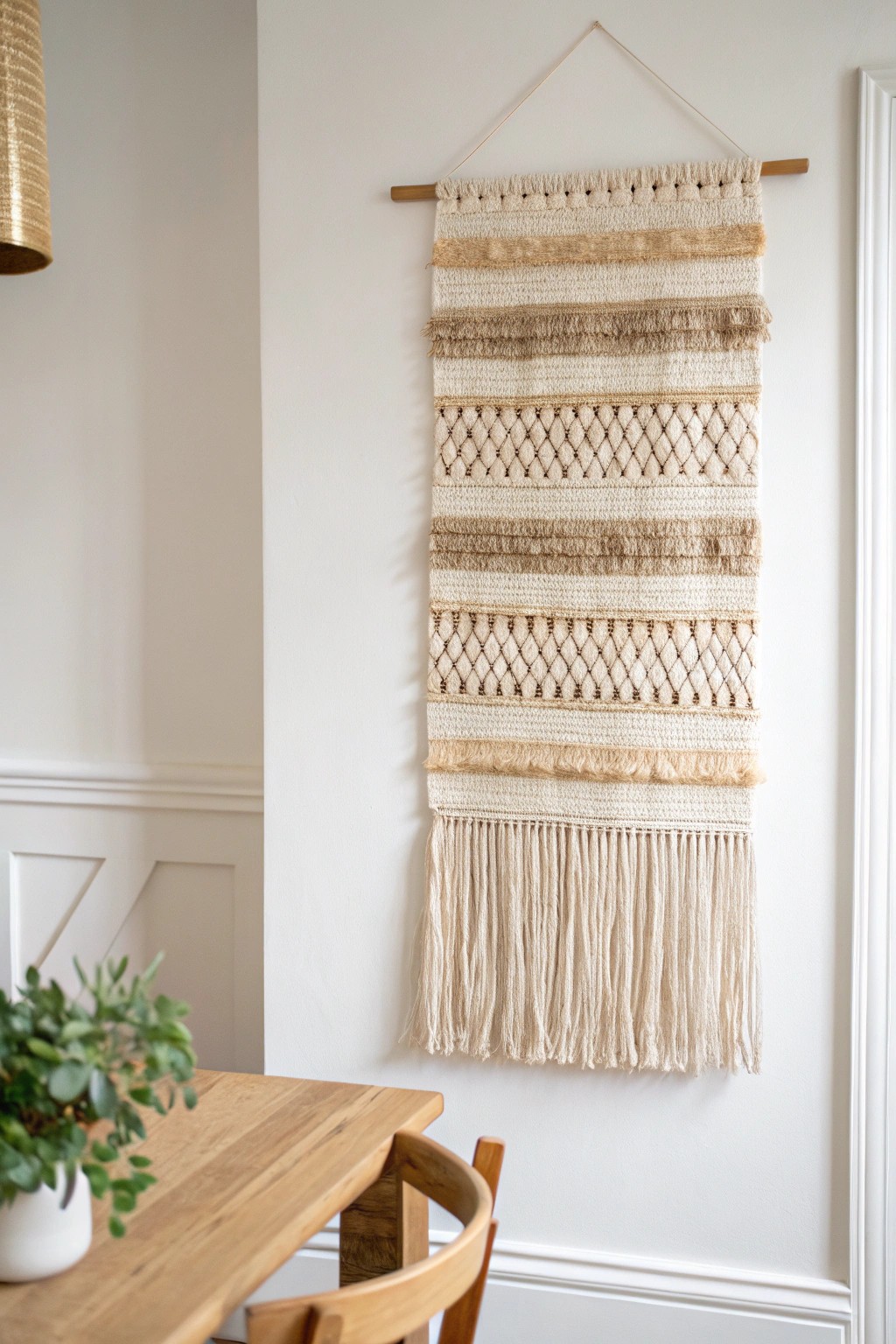 Elevate your dining space with a handcrafted woven wall hanging—simple, stunning, and full of cozy charm.