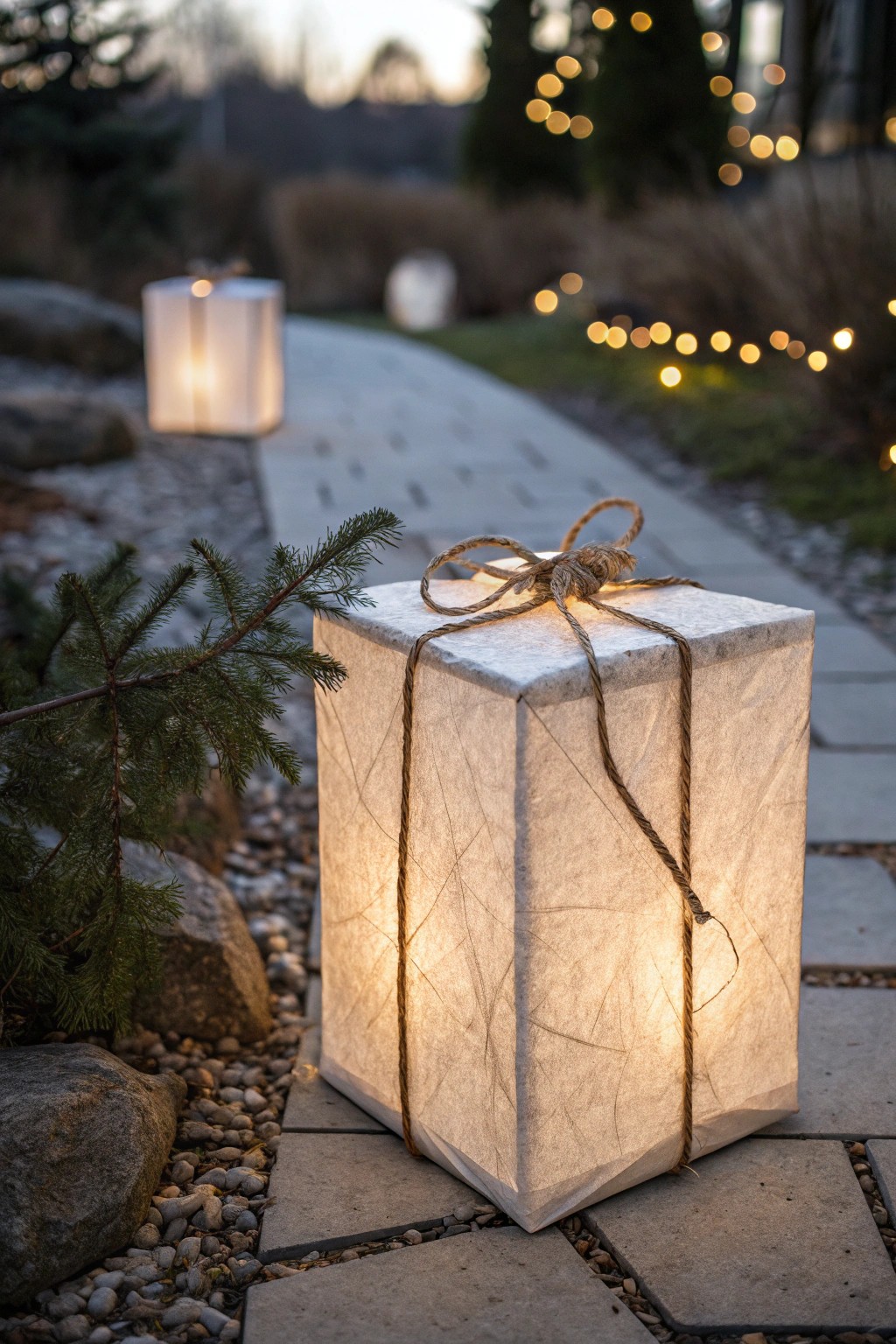 Handcrafted glowing gift box: a simple, magical touch for your Christmas walkway.