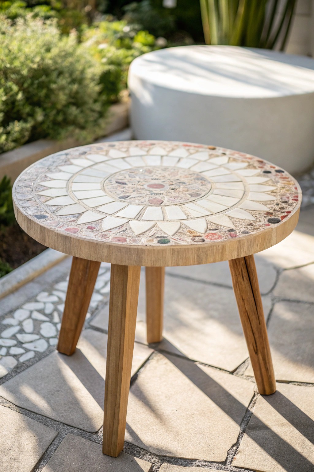Turn thrifted tiles into a stunning mosaic table for your patio—chic, simple, and budget-friendly.