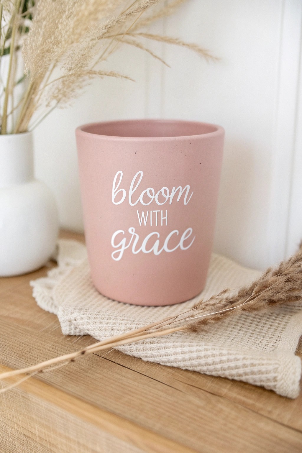Hand-lettered quotes turn simple pots into heartfelt treasures.