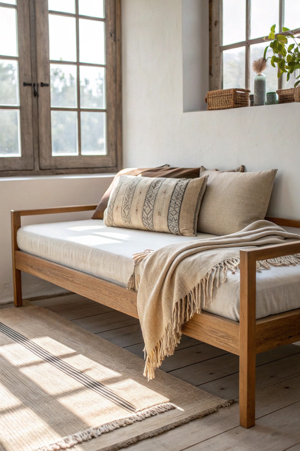 Effortless style: a handcrafted daybed transforms your nook for reading or welcoming guests.