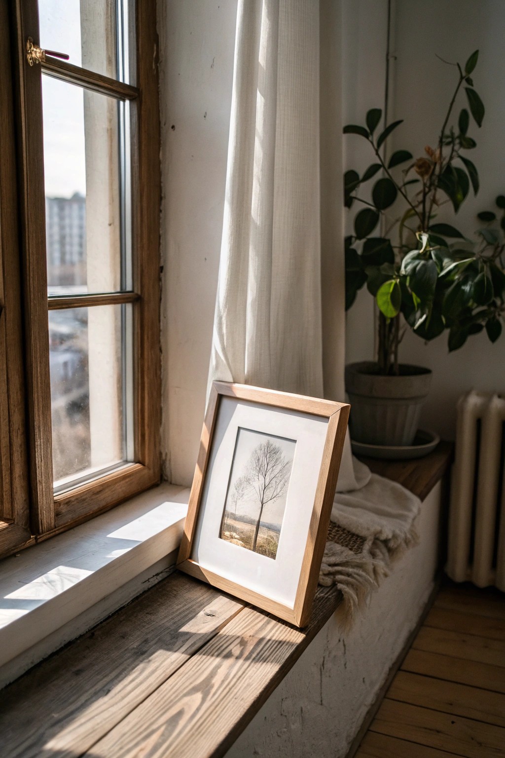 Turn your windowsill into a mini gallery for effortless studio charm.