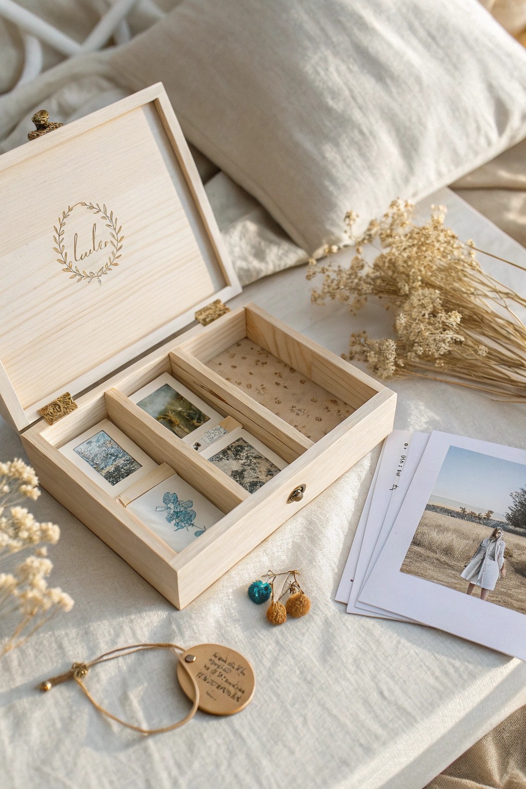 A handcrafted photo gift box—layers of memories, beautifully revealed.