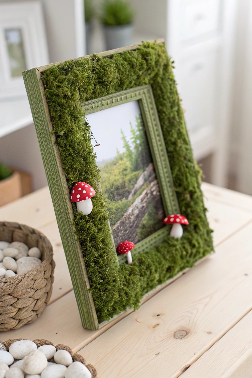 Bring woodland magic home with a handcrafted mossy picture frame.