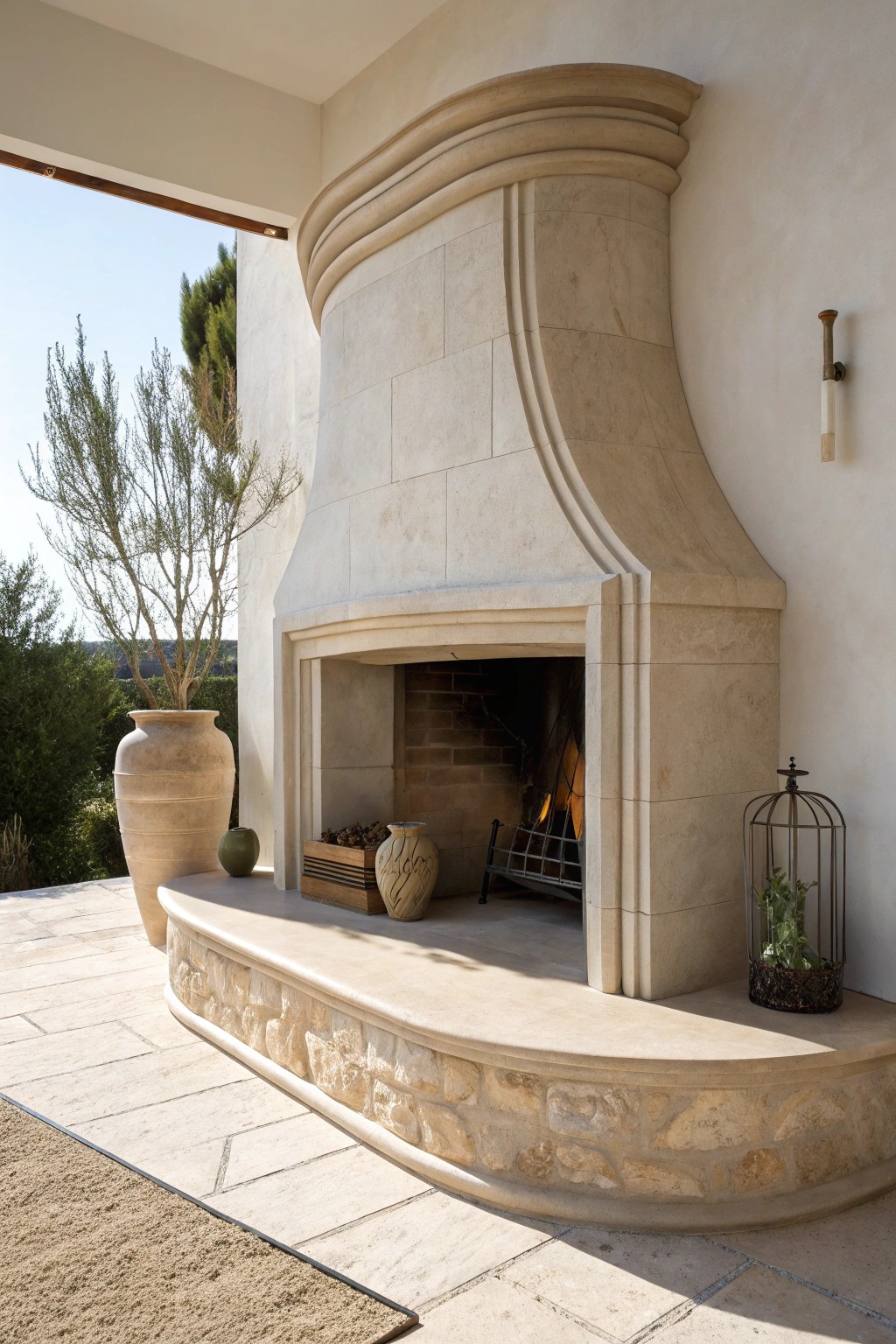 Sculptural curves: a modern fireplace inspired by nature’s flow