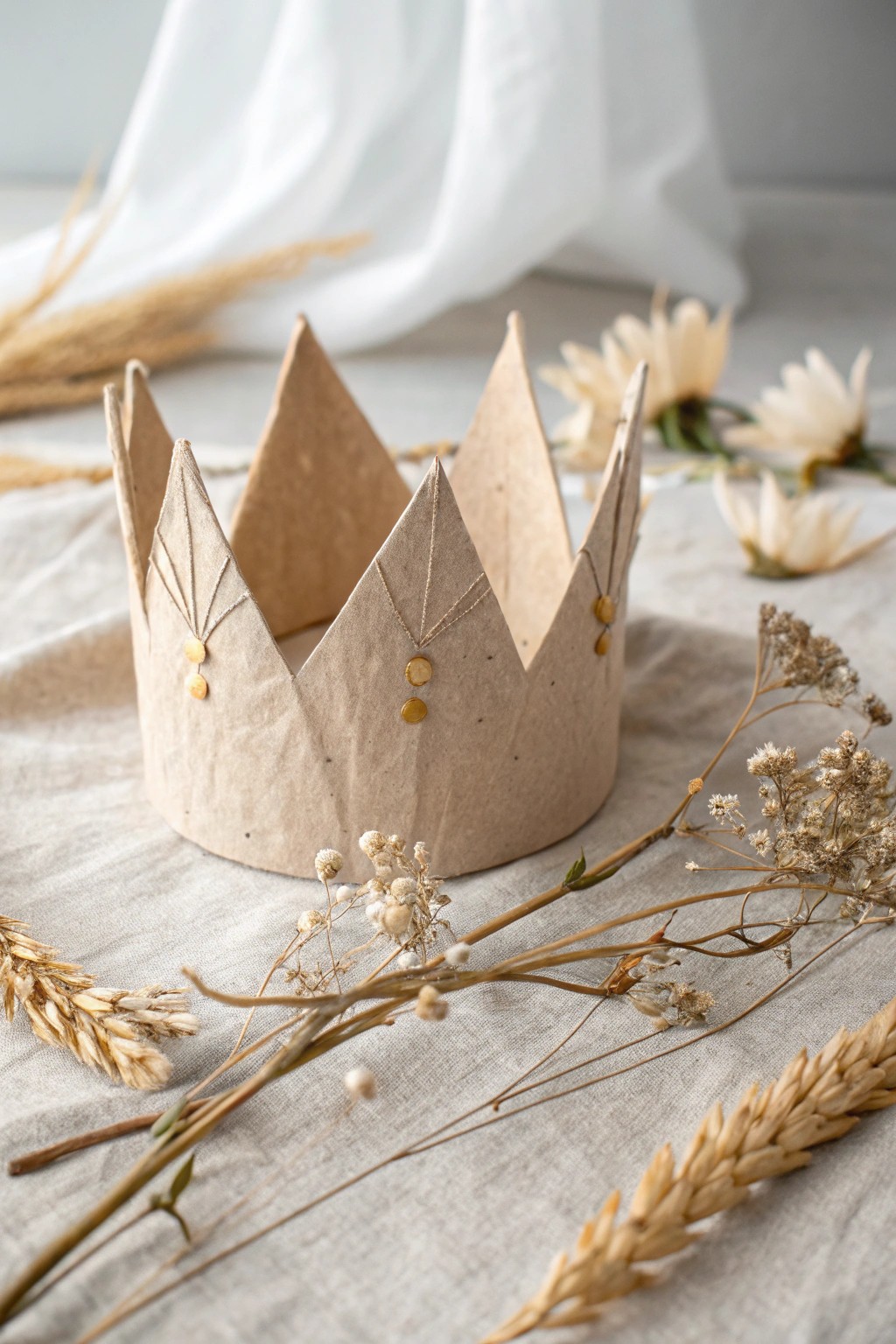 Handmade paper crown: the perfect movie night craft for a magical evening.