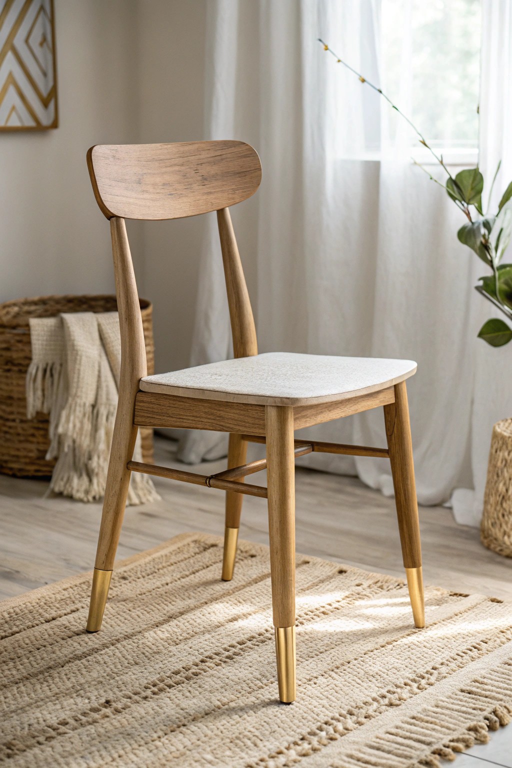Elevate your space with a simple dipped-leg chair—where Scandinavian minimalism meets a touch of boho charm.