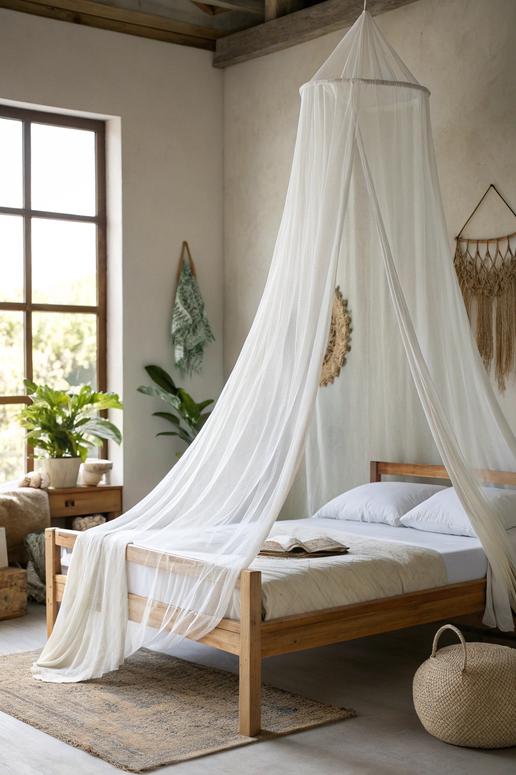 Transform your bedroom into a dreamy retreat with a simple DIY bed canopy.