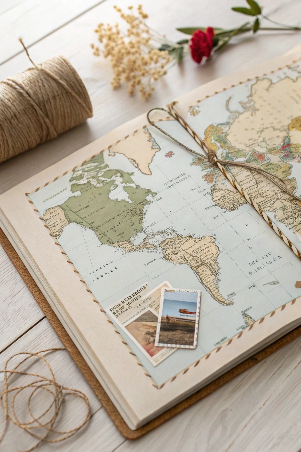 Turn your travels into art with vintage maps and handcrafted details.