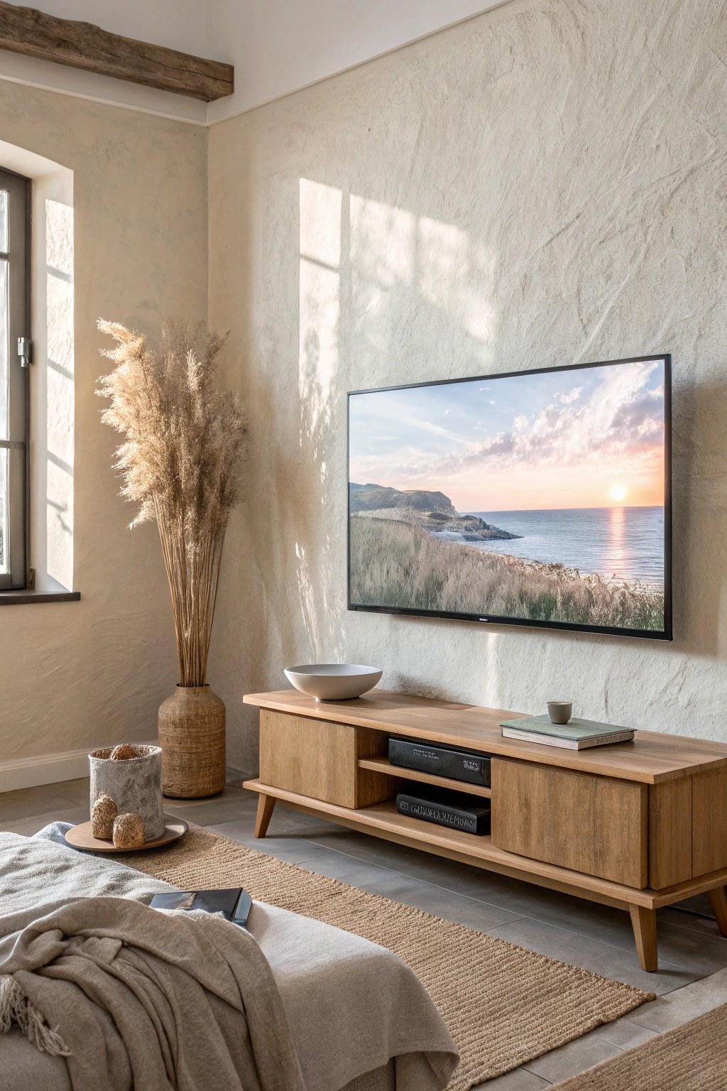 Turn your TV into digital art—effortless harmony for your cozy living space.