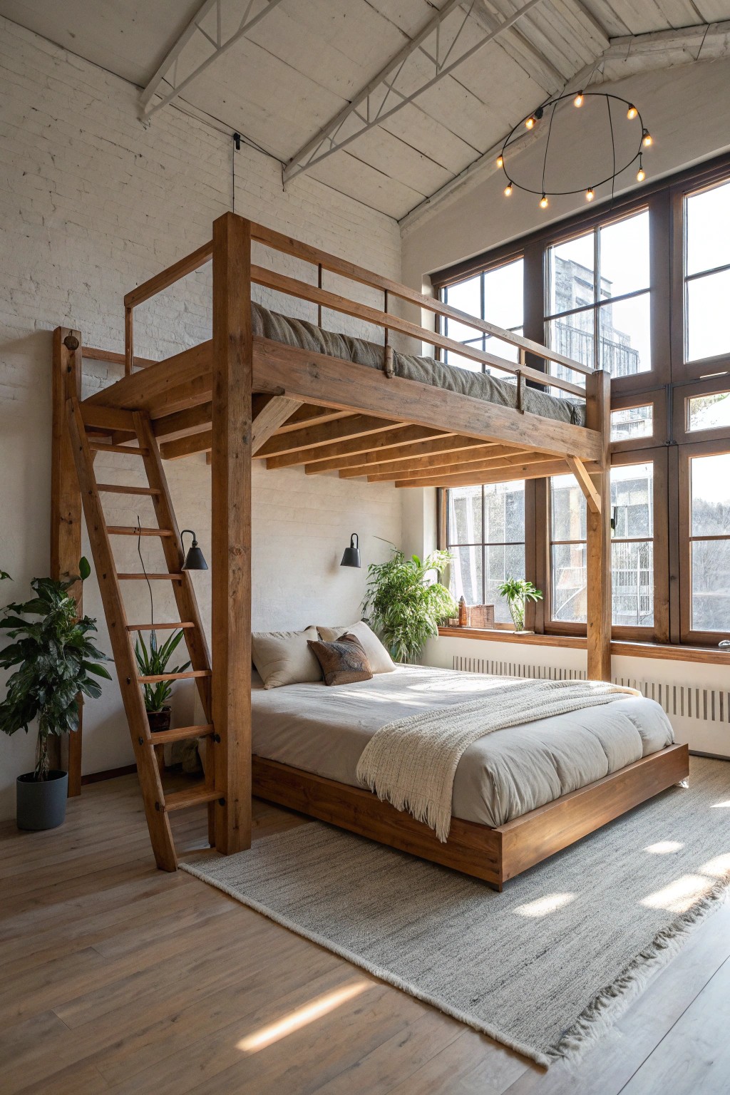 Elevate your space: a handcrafted lofted bed transforms small studios.