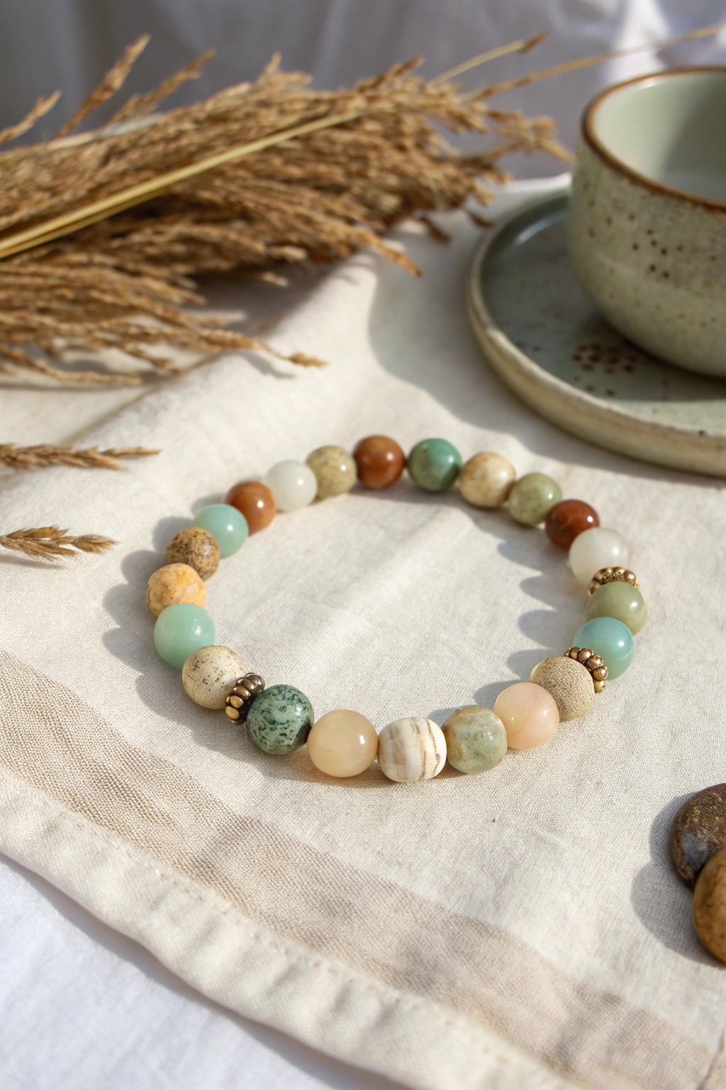 Old beads, new beauty—upcycled bracelet dreams.