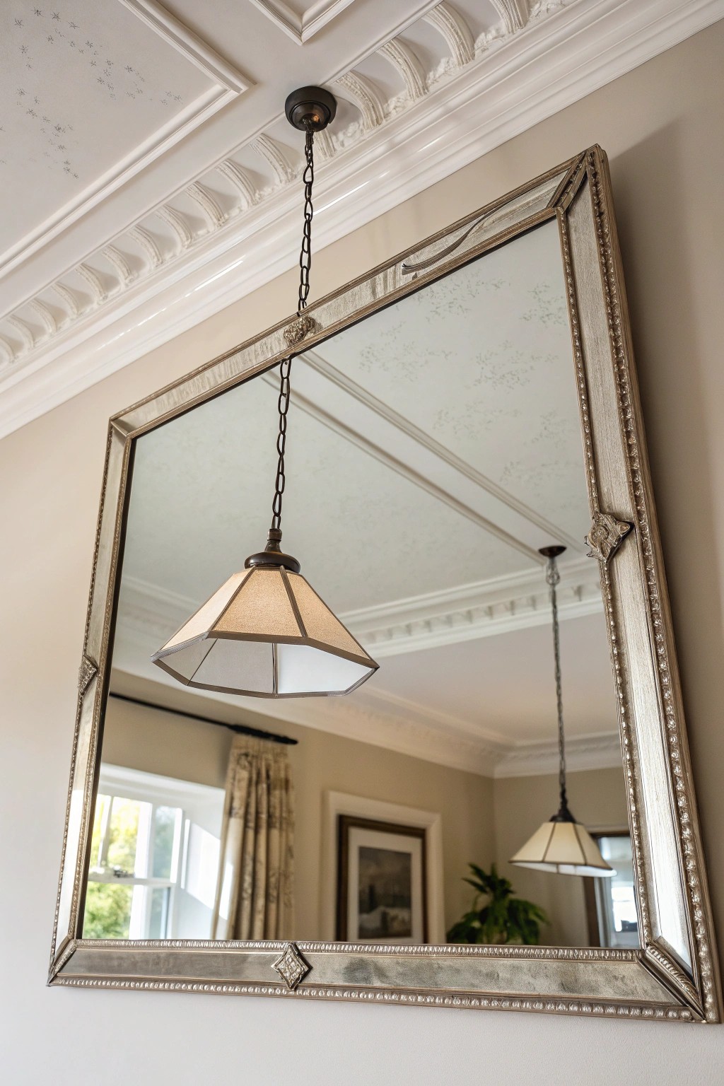 Elevate your space with the simple luxury of a mirrored ceiling panel.
