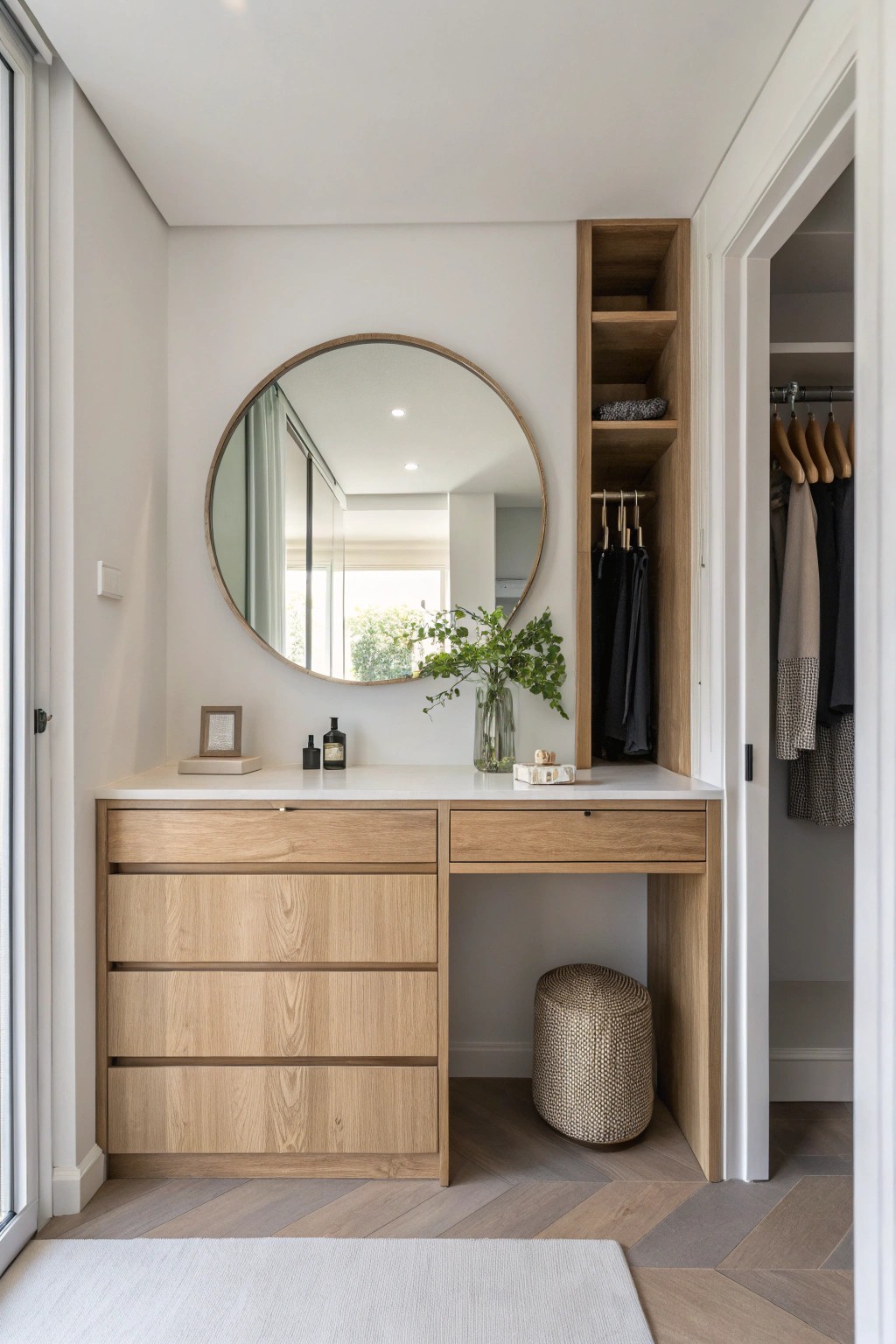 A serene vanity niche—where natural beauty and mindful design meet.
