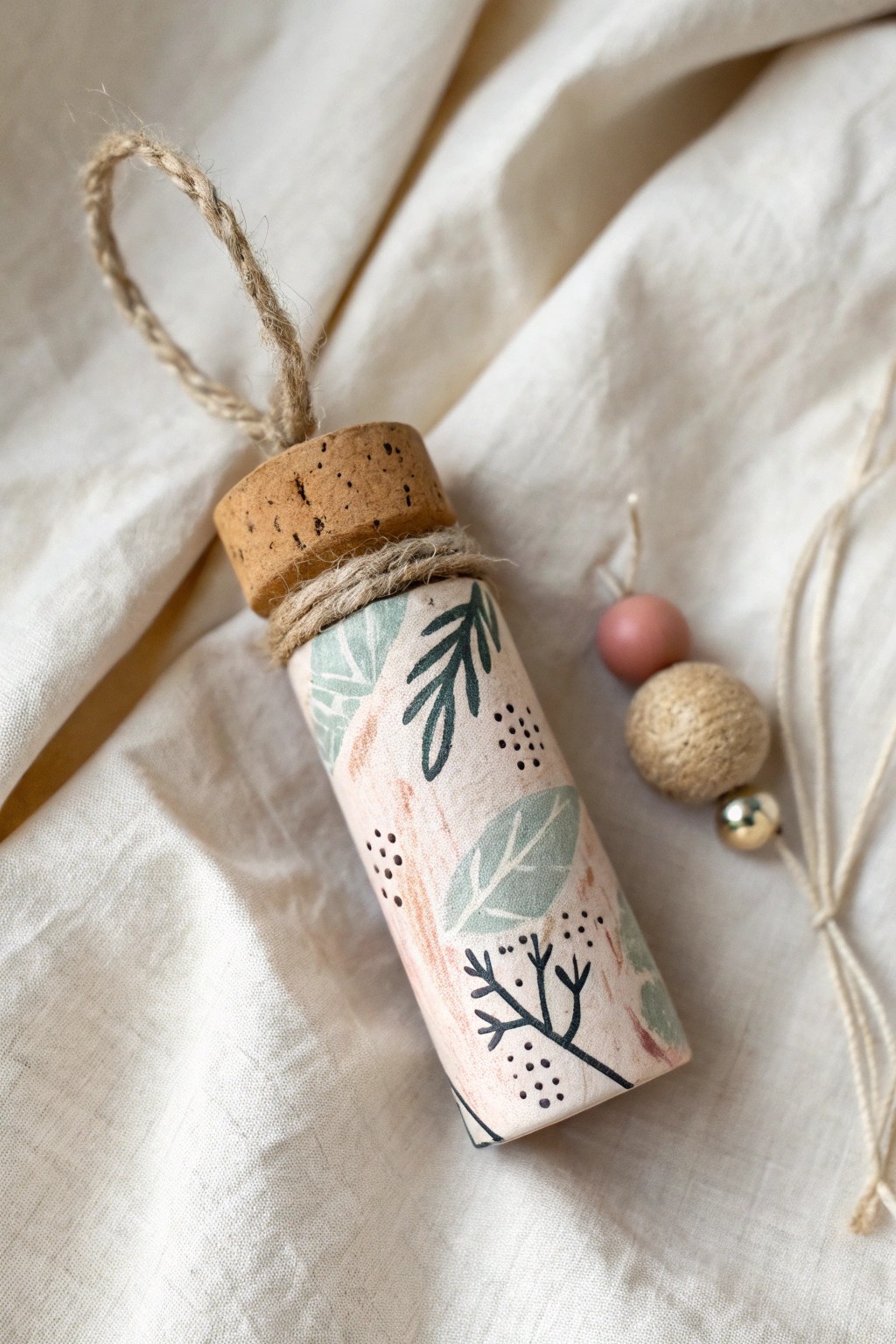 Crafted from memories—elevate your décor with a charming wine cork ornament.