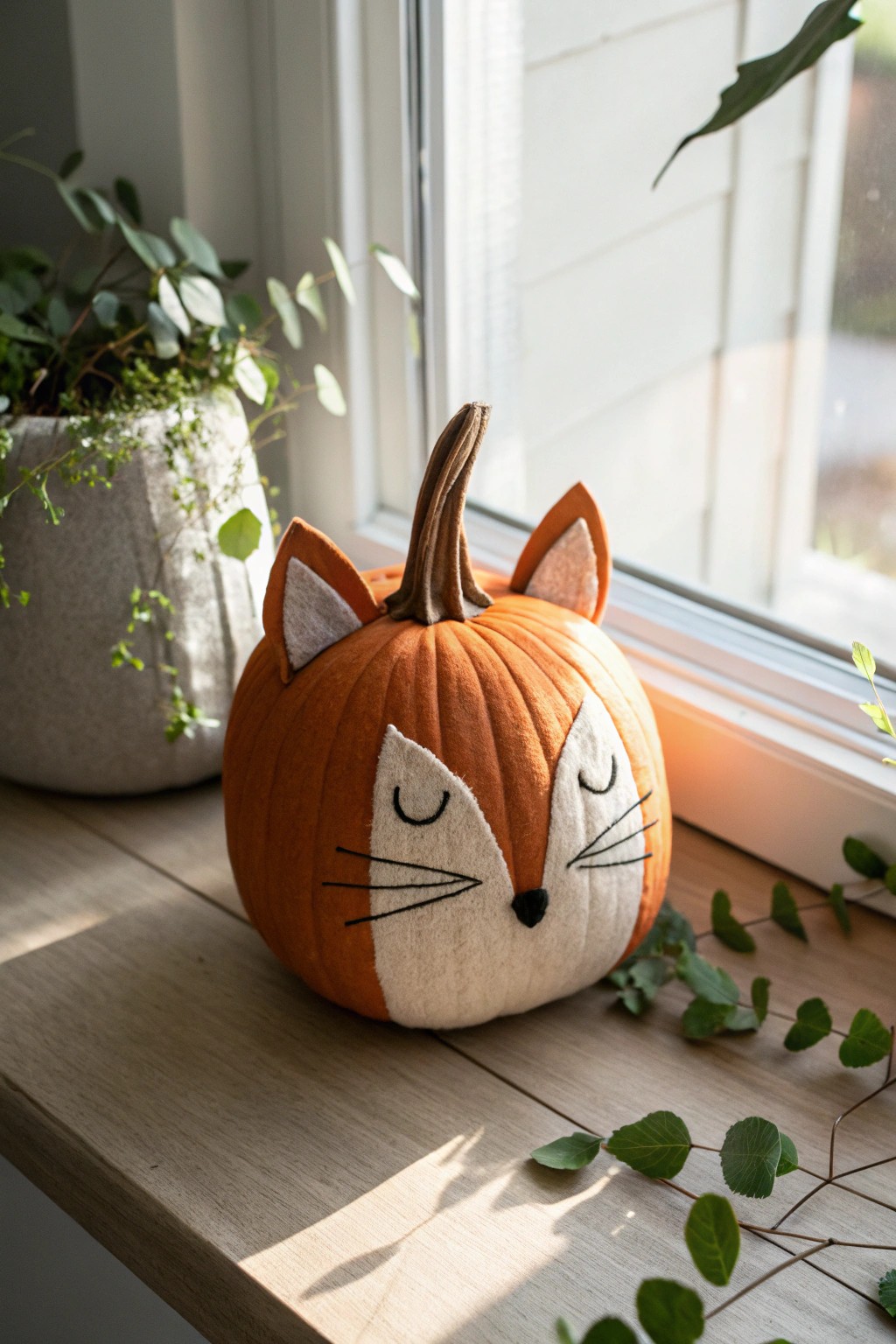 Charming fox pumpkin: simple, natural, and full of character.