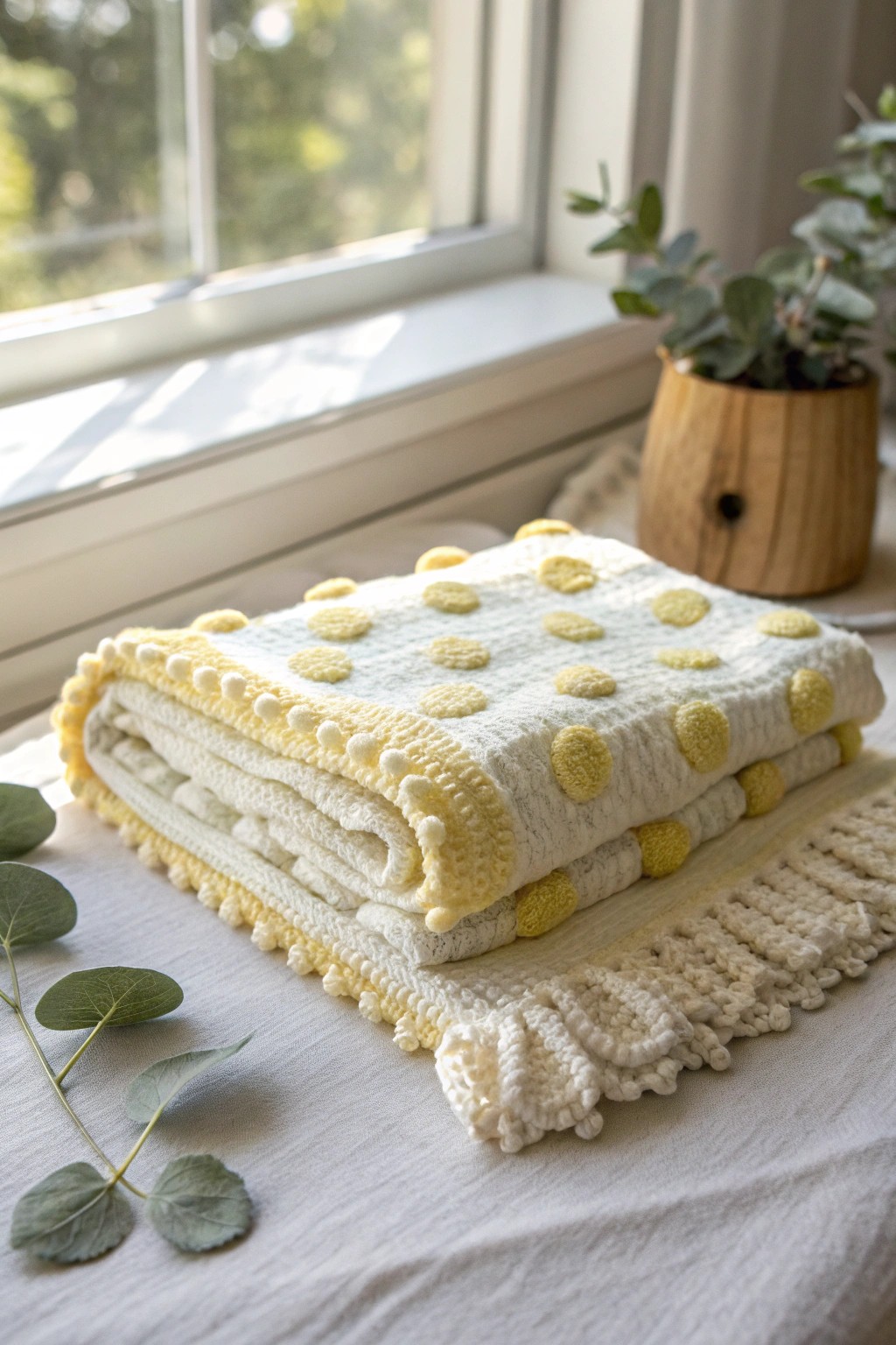 Delicate polka dots and ruffles—Scandi-boho charm for the sweetest nurseries.