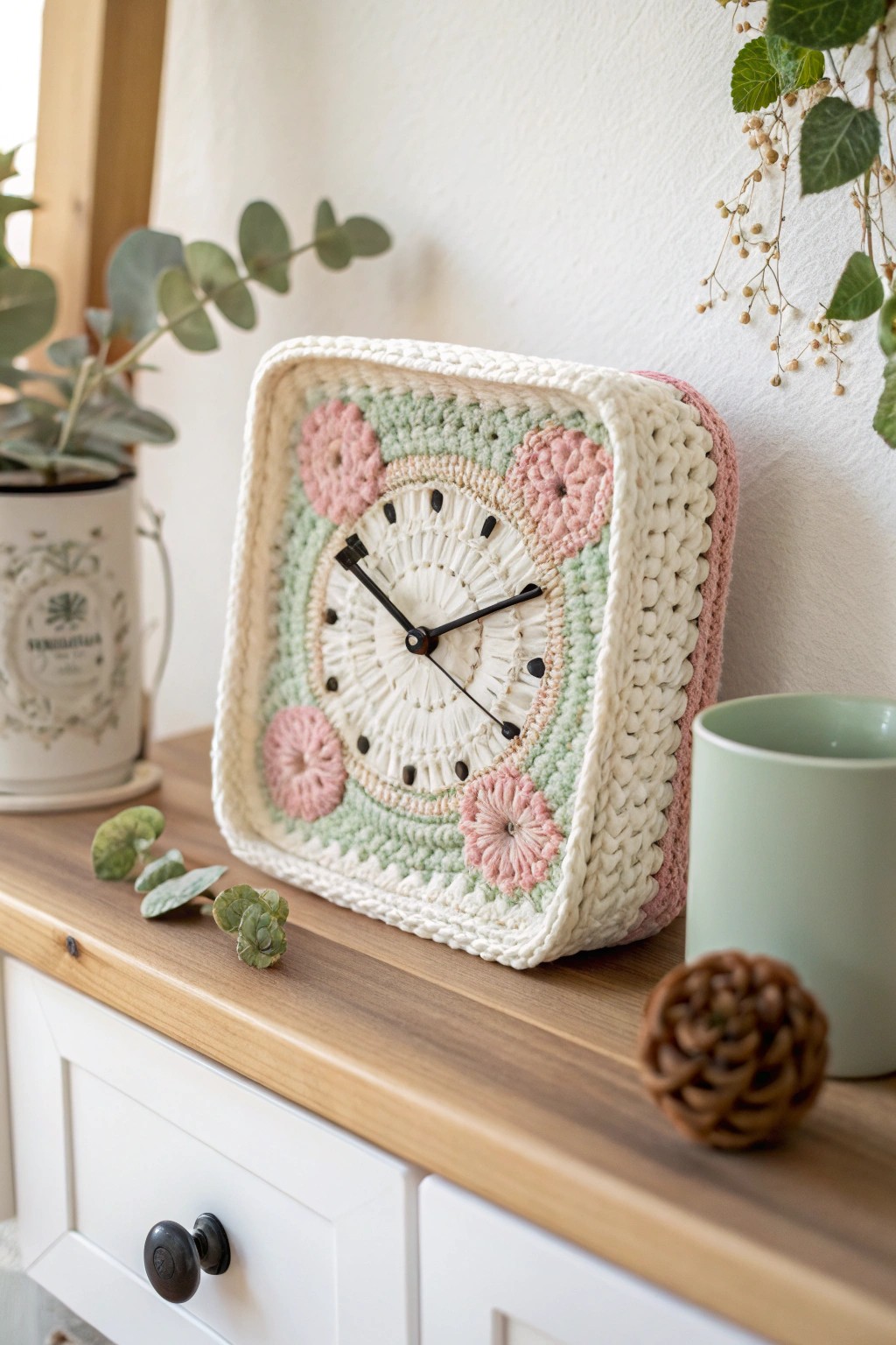 Time for crochet: A granny square clock that's both functional and fabulously unique.