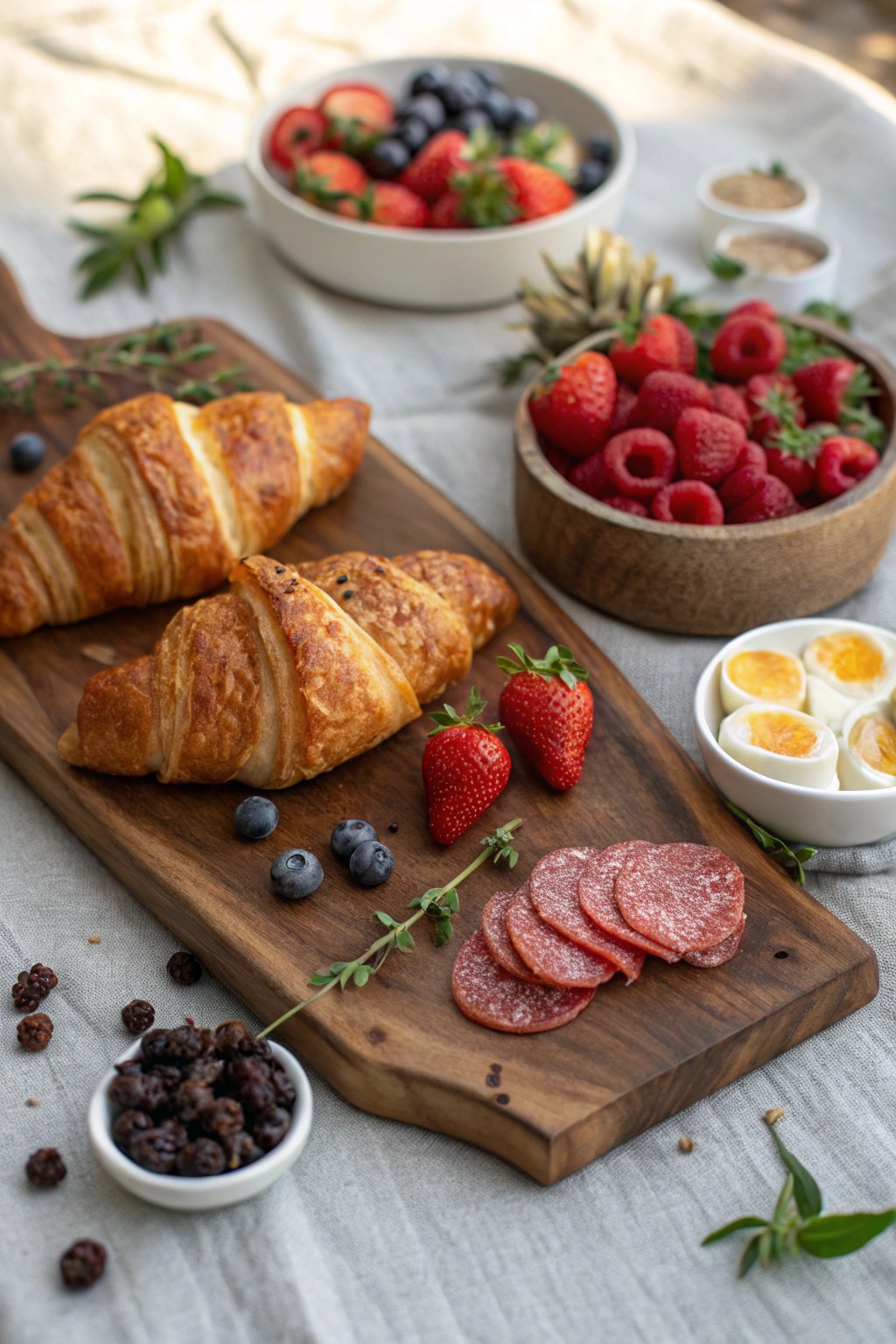A simple yet stunning brunch grazing board—where sweet meets savory.