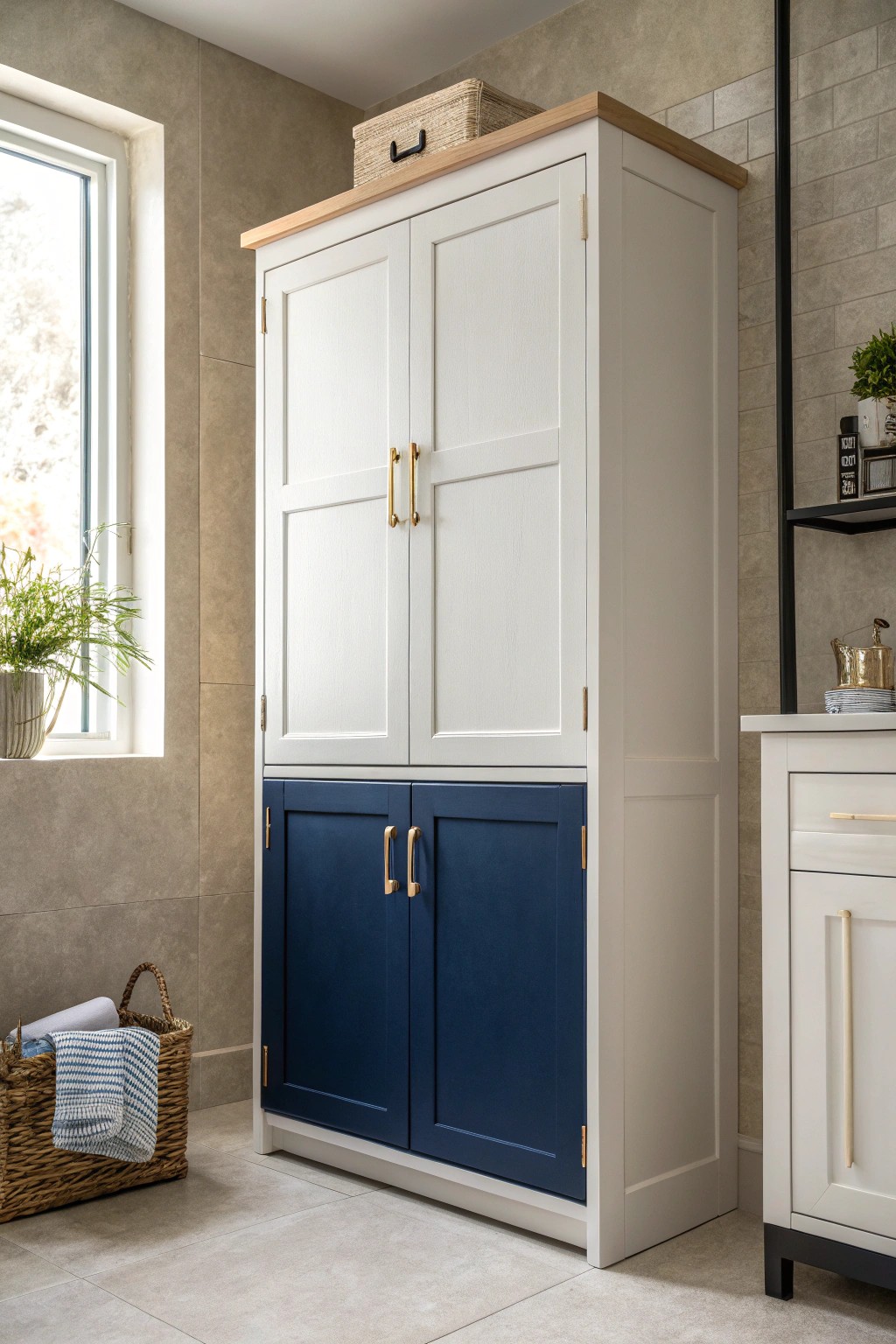 Modern color-blocked cabinet: simple, striking, and beautifully crafted.