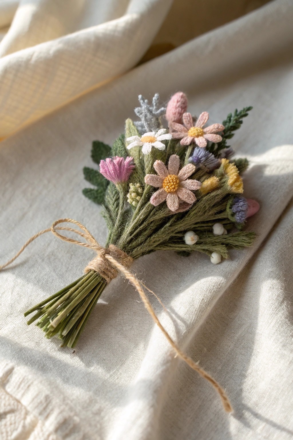 Handmade wildflower bouquet pin—crafted with love, perfect for forever-fresh style.