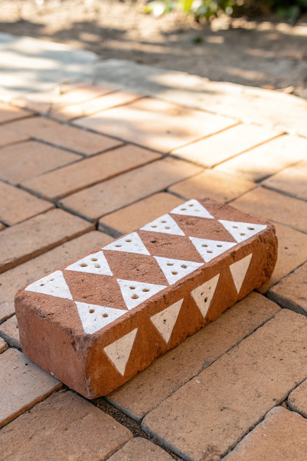 A touch of art: Transform outdoor bricks with simple, hand-painted designs for a fresh patio look.
