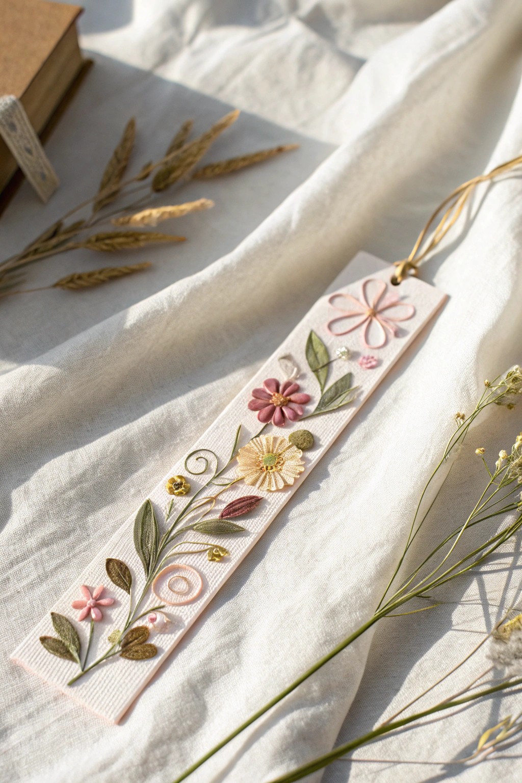 Whimsical quilled bookmark: eco-friendly artistry for your next read.