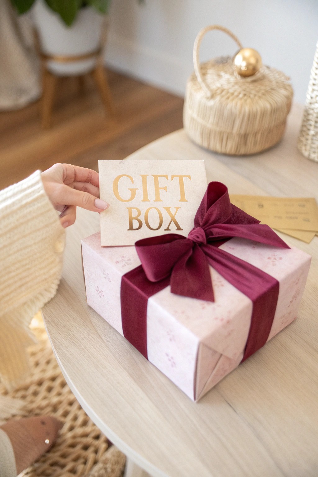 A secret golden ticket peeks from a beautifully wrapped birthday auction gift—let the bidding fun begin!