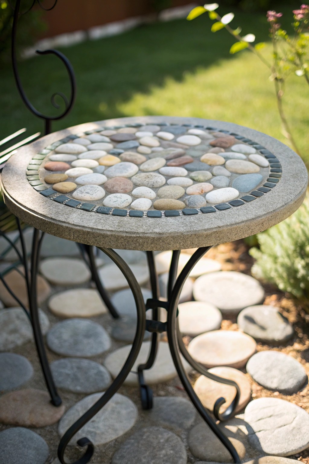 Transform your patio with a DIY pebble mosaic table—simple, natural, and uniquely yours.