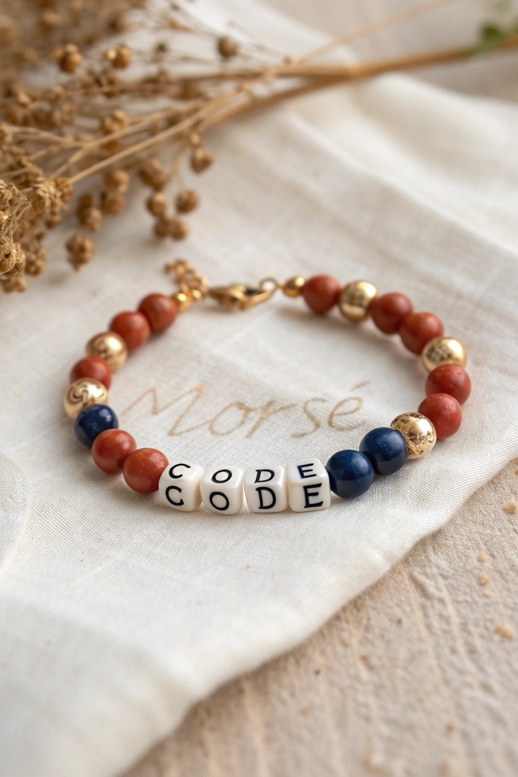 A secret Morse code bracelet—minimalist charm meets bold, personal style.
