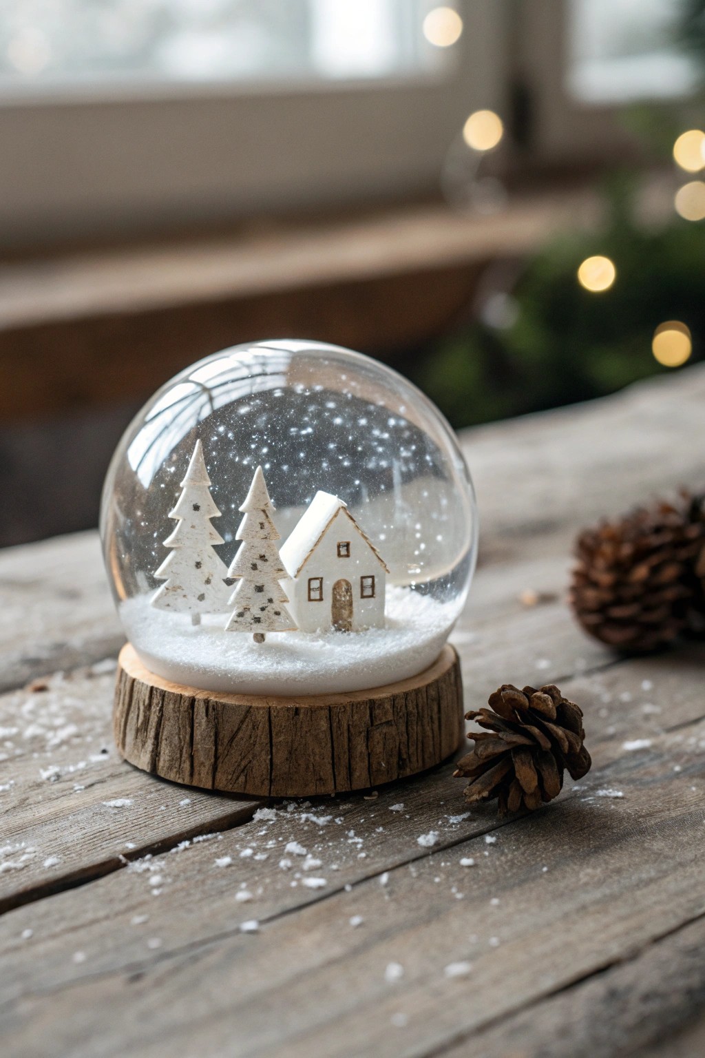 Step into a magical winter world—simple, beautiful snow globe inspiration for your Christmas photos.