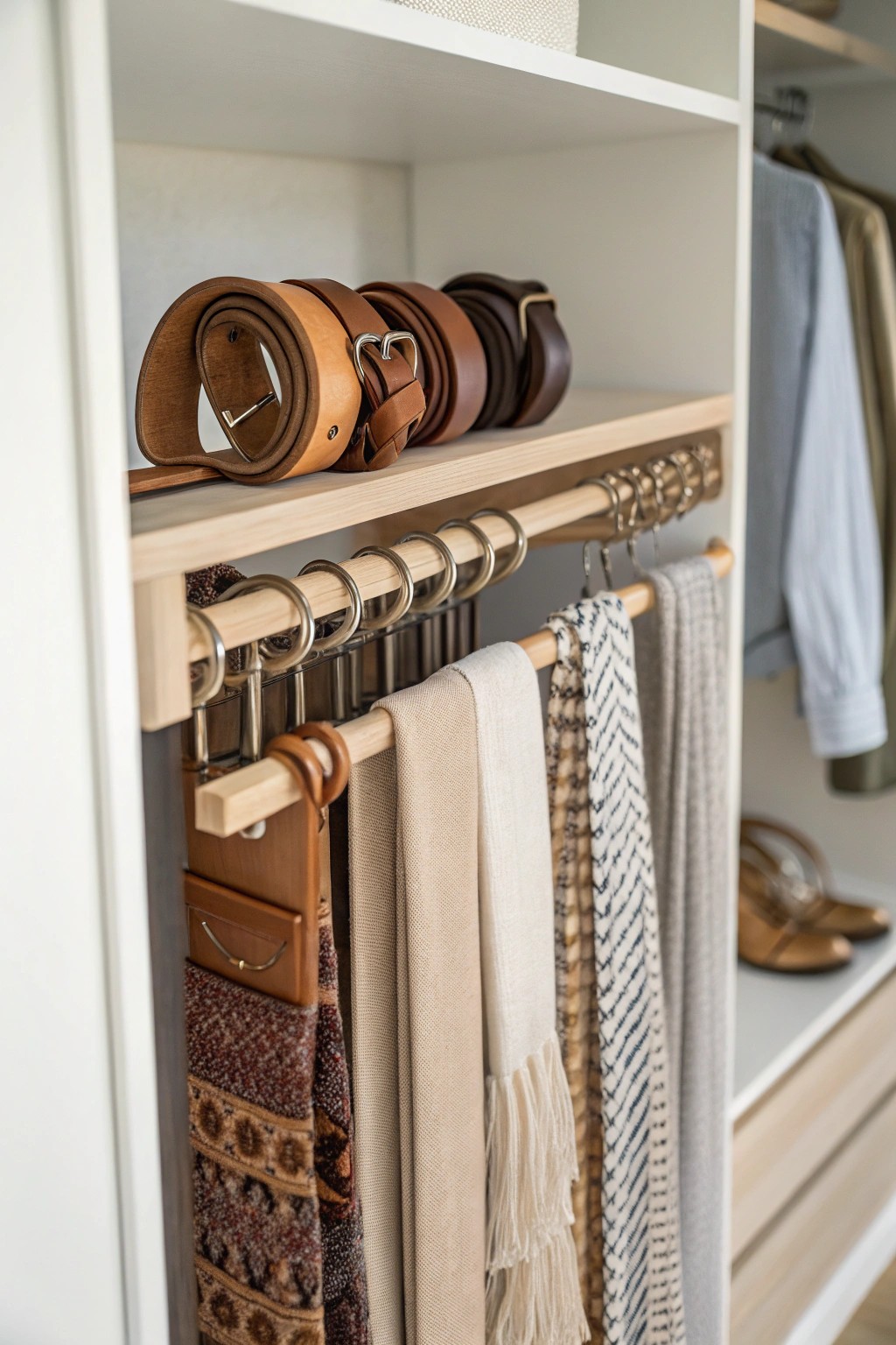Elevate your closet with a handcrafted pull-out rack—where beauty meets organization.