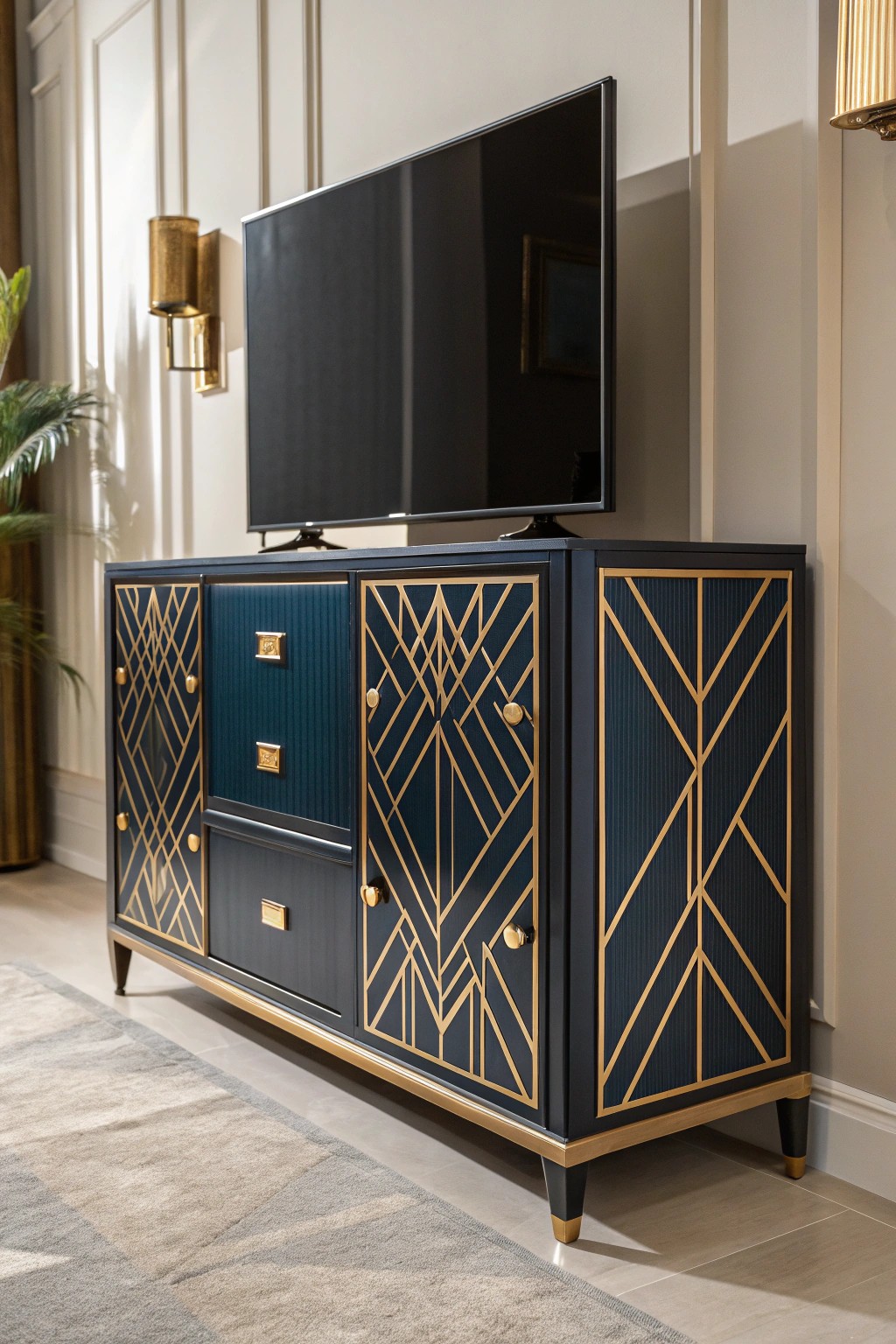 Elevate your space with Art Deco glam: bold geometry and luxe metallics for timeless elegance.