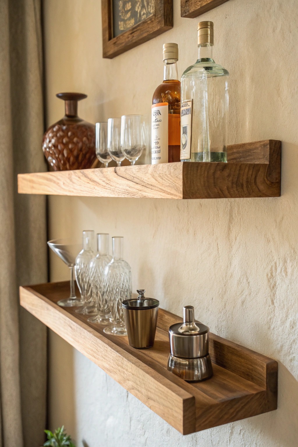 Elevate your hosting with a beautifully simple floating bar shelf.