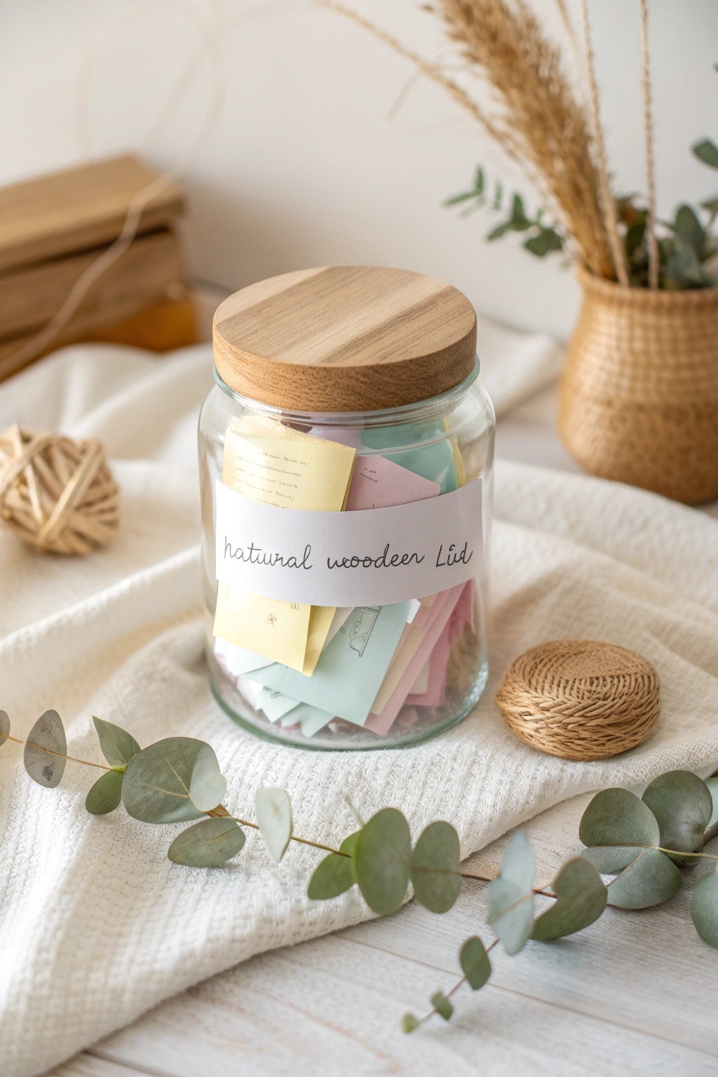 A handcrafted memory jar: the perfect blend of heartfelt moments and minimalist beauty.