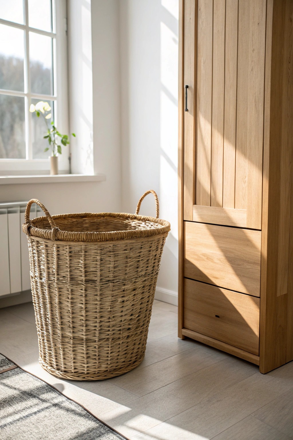 Effortless laundry: a beautiful basket that makes tidying up a breeze.